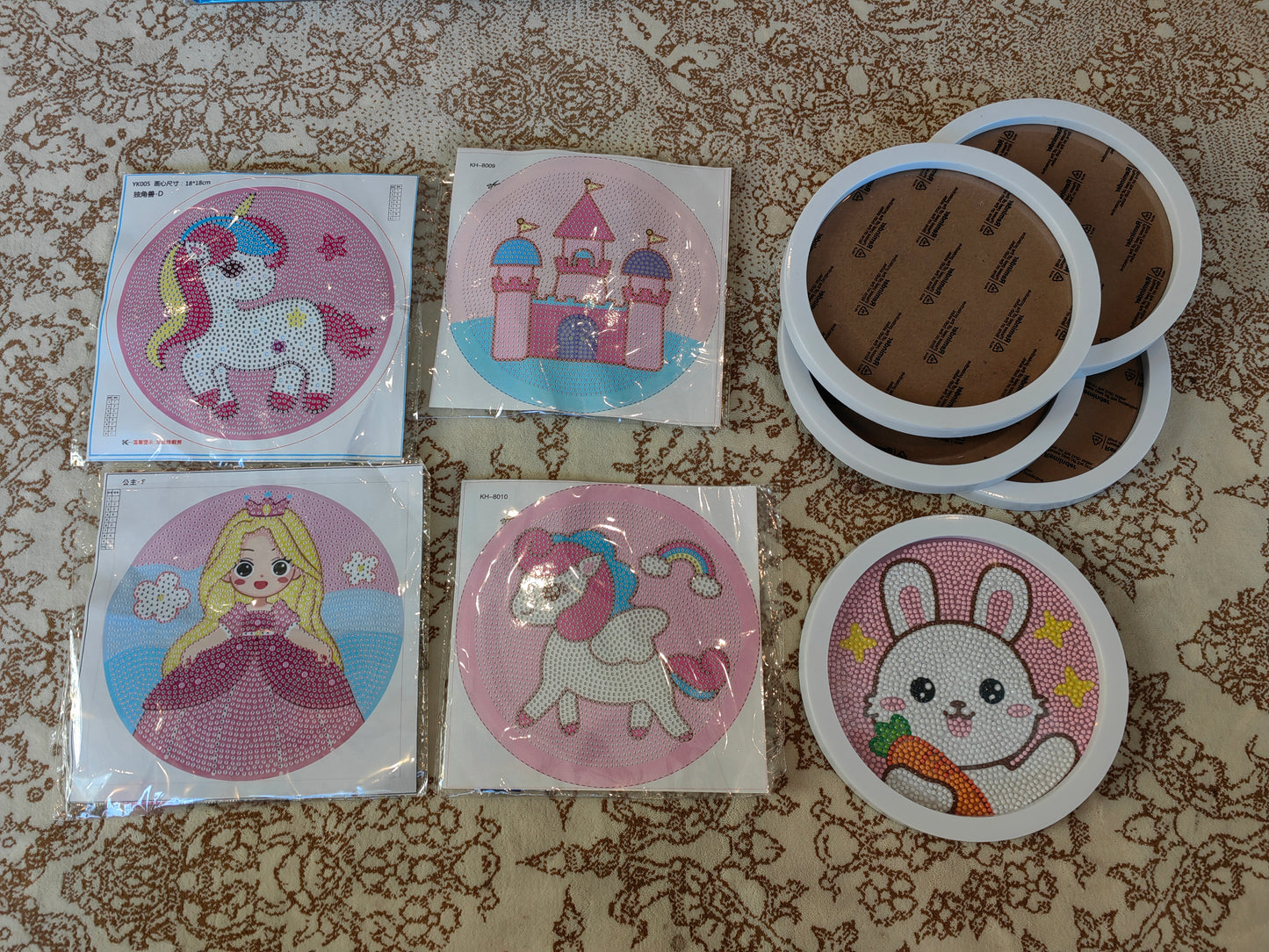 Alayjah, 5D DIY Diamond Painting Set with White Frame, 1 Pc, Educational Creative Drawing Toy for Kids, Fun Paste Art Kit ،  20200010 فصوص ثلاثية الأبعاد  مع إطار أبيض