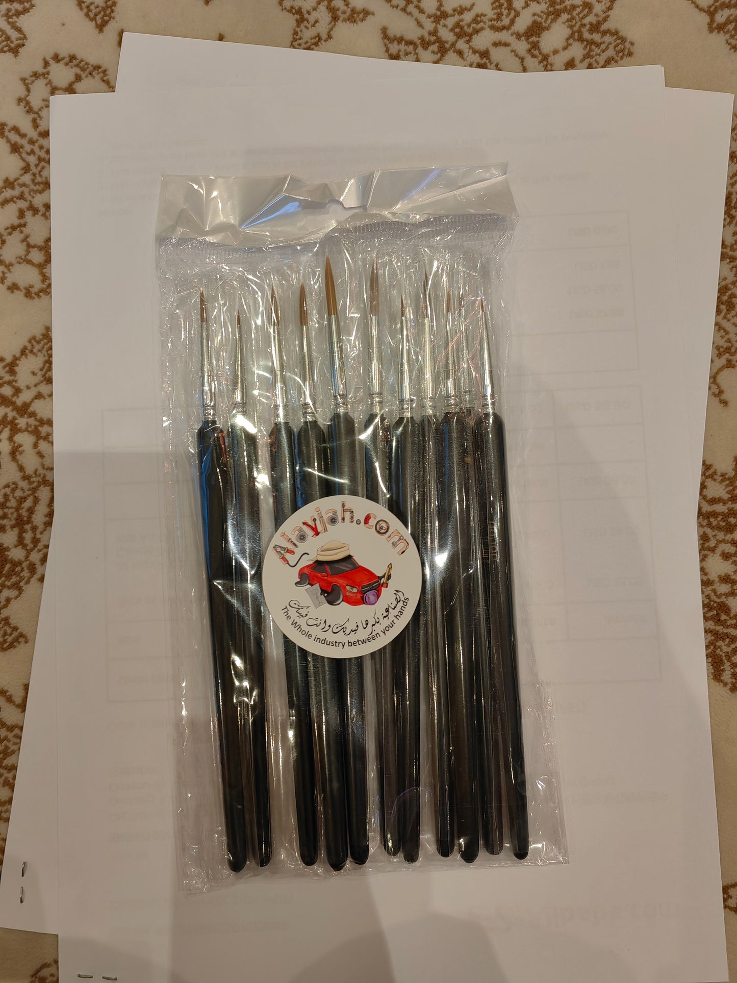 Alayjah, Professional Artist Miniature Detail Paint Brush Set, 11-Piece, Sharp Tips for Precise, Clear, and Fine Artwork Drawing 20100330 ألايجا، فرش رسم احترافية 11 قطعة لتفاصيل صغيرة – رؤوس حادة لرسم دقيق وواضح وفني ممتاز