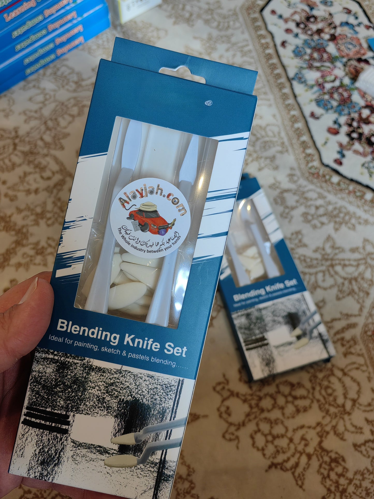 Alayjah, 12-Pcs Sketch Blending Knife Set with Washable Sponge Erasers for Pan Pastel ،  12 قطعة من ادوات الدمج للرسم مع إسفنجات بان باستيل