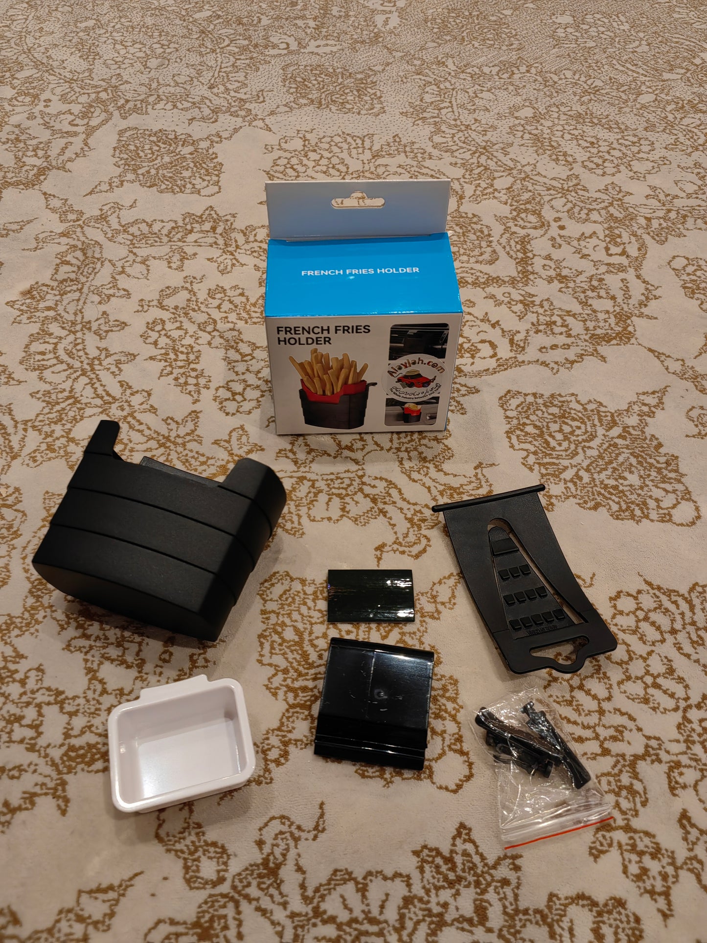 عبوتان من حامل صينية المربى المتعدد الوظائف الفاخر العالمي – حامل صلصات داخل السيارة / صينية للبطاطس المقليةPack of 2 Universal Luxury Multi-Function Jam Tray Sauce Dish Holder Interior Car Tray French Fry Holder