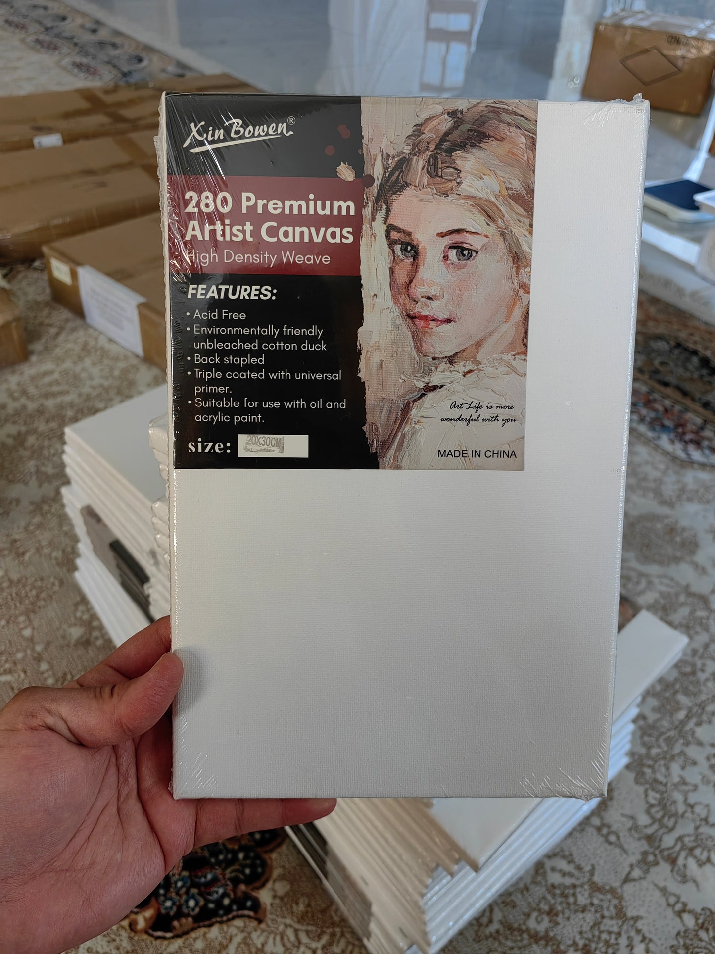 Eco-Friendly Blank Canvas,A4 Size, 100% Cotton Stretched, White Artist Painting Board, Ready-to-Use Frame ، ، كانفس فارغ صديق للبيئة، مقاس A4، قطن 100% مشدود، لوح رسم أبيض للفنانين، إطار جاهز للاستخدام