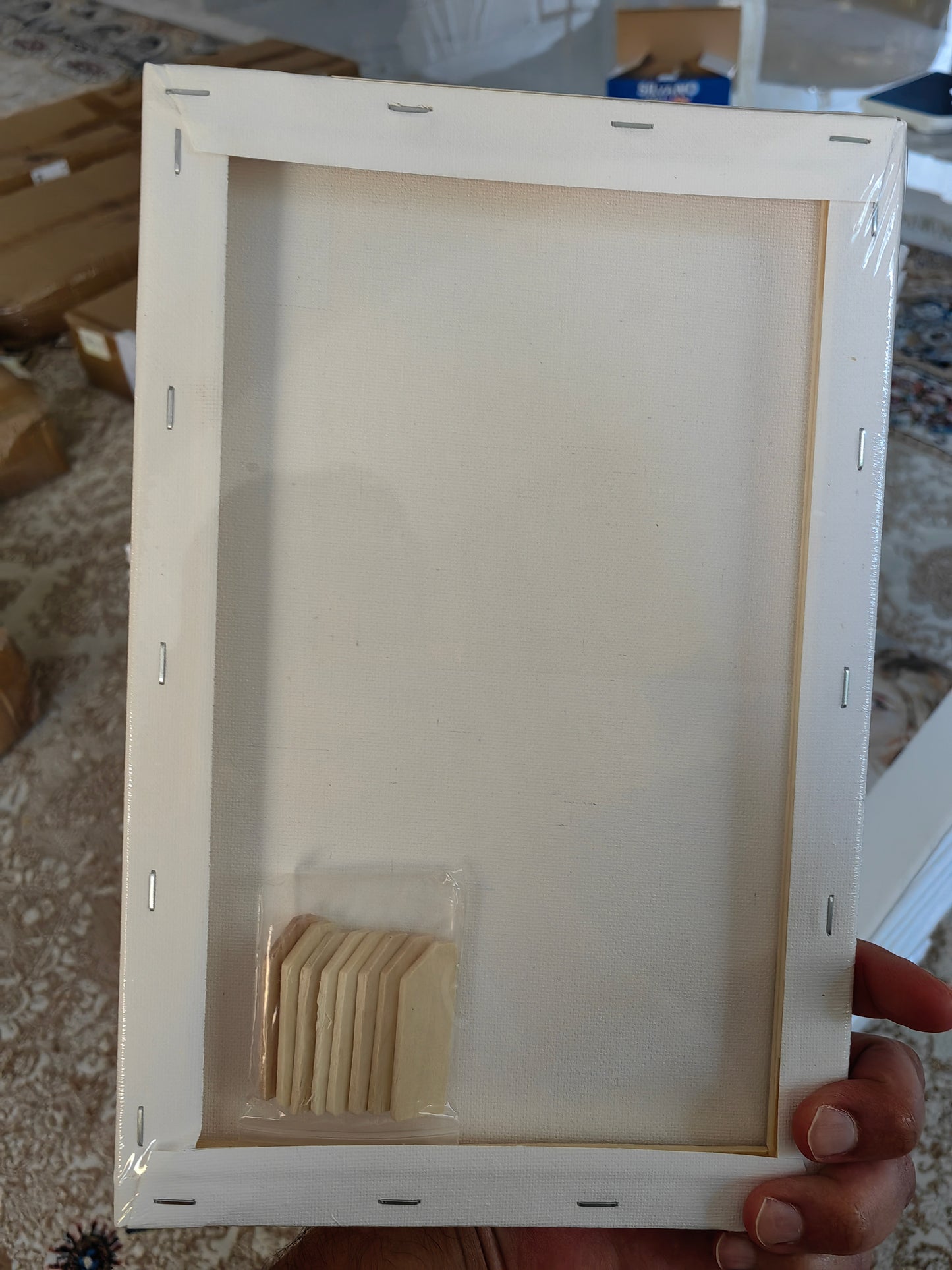 Eco-Friendly Blank Canvas,A4 Size, 100% Cotton Stretched, White Artist Painting Board, Ready-to-Use Frame ، ، كانفس فارغ صديق للبيئة، مقاس A4، قطن 100% مشدود، لوح رسم أبيض للفنانين، إطار جاهز للاستخدام