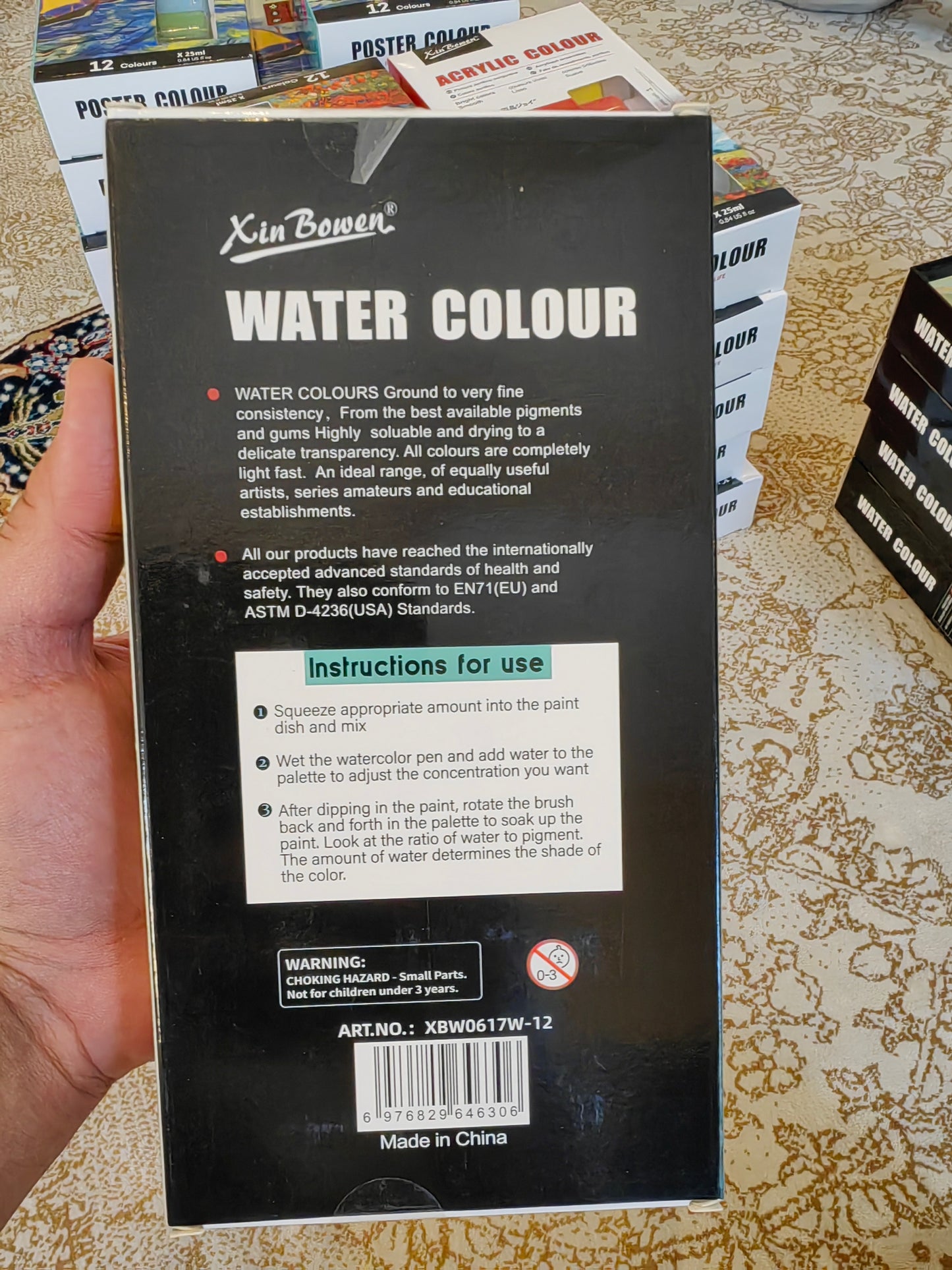 12-Piece Watercolour Paint Kit, Safe Non-Toxic Pigments, Bright & Blendable Art Set for Kids, Students & DIY Painting 20100173  ألوان مائية من 12 قطعة، أصباغ آمنة وغير سامة، طقم رسم زاهي وسهل الدمج للأطفال والطلاب والأعمال اليدوية