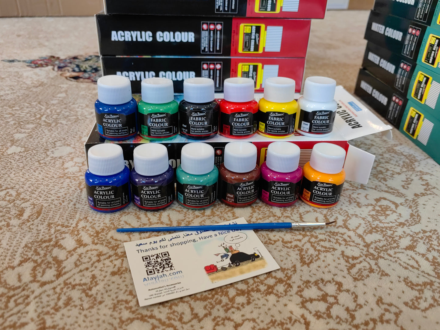12-Color Poster Paint Set, Non-Toxic Art Kit for Students & Wall Projects  ألوان بوستر من 12 لونًا، آمن وغير سام للطلاب ومشاريع الرسم على الجدران