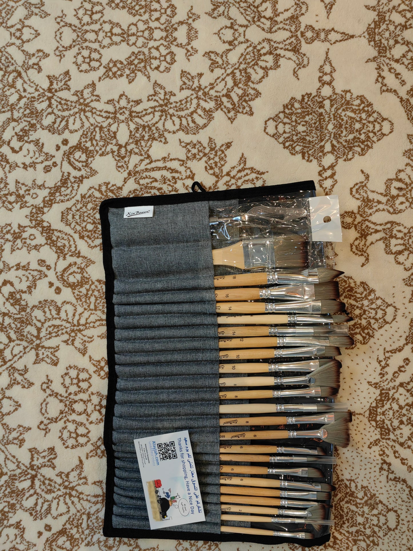 25-Piece Art Paint Brush , Nylon Hair, Smooth Natural Wood Handles, Ideal for Watercolor & Painting، 25 20100320 فرشاة رسم فنية , شعيرات نايلون، مقابض خشبية طبيعية ناعمة، مثالية للألوان المائية والرسم