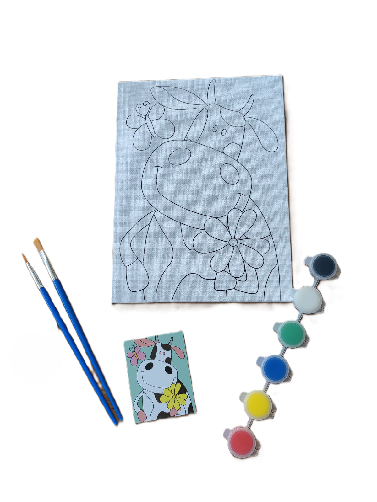 Alayjah, Printed Canvas Panel with Paintbrushes & Paints, 1 Piece, Complete Art Kit for Easy, Fun & Creative Painting 20100090 لوح كانفاس مطبوع مع فرش وألوان، للرسم السهل والممتع والإبداعي