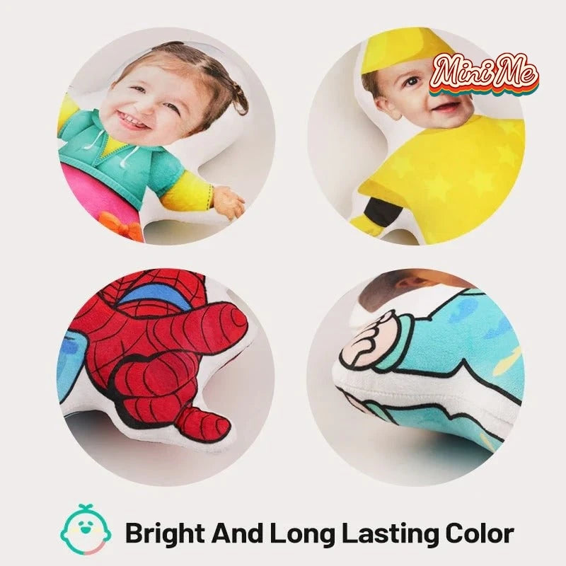 Minime Pillow cushion Dolls Photo Face customized  Pillow creative Personalized for boy,girl or Vehicle وسادة الدمى صورة الوجه وسادة مخصصة الإبداعية شخصية لصبي،فتاة او السيارة