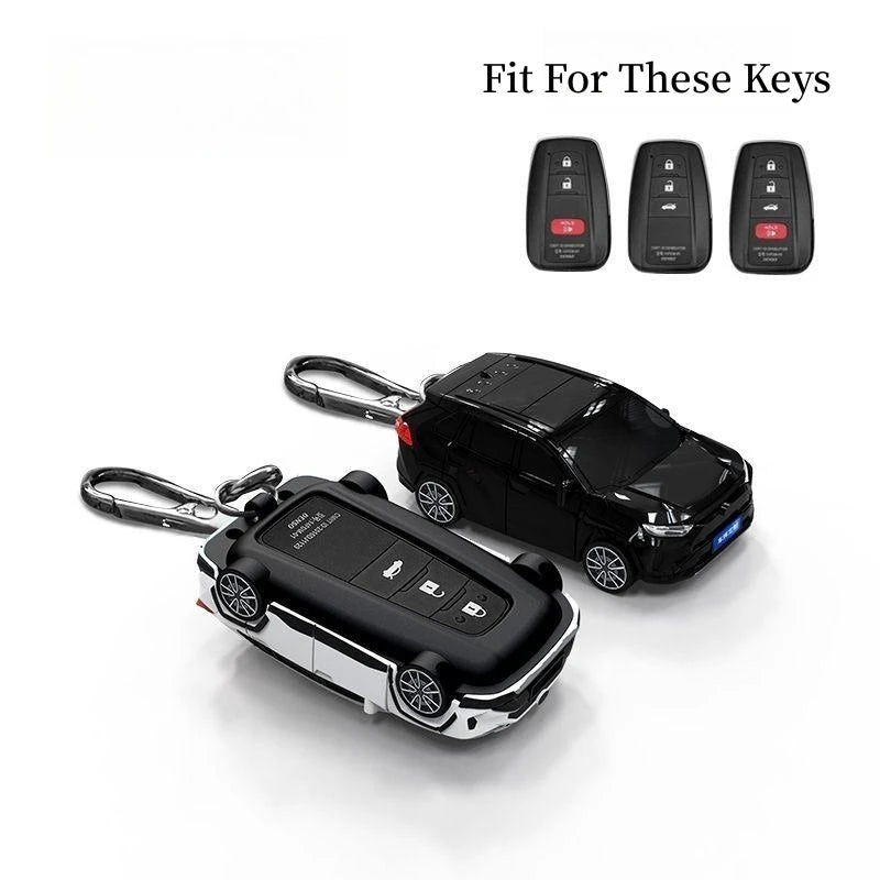 For Toyota RAV4 Key Cover Car Model Key Protective Case Creative Personalized Gift Car Key Pack Buckle Accessories Key Cover لتويوتا RAV4 مفتاح غطاء سيارة نموذج مفتاح واقية الإبداعية شخصية هدية سيارة مفتاح حزمة مشبك الملحقات مفتاح الغلاف