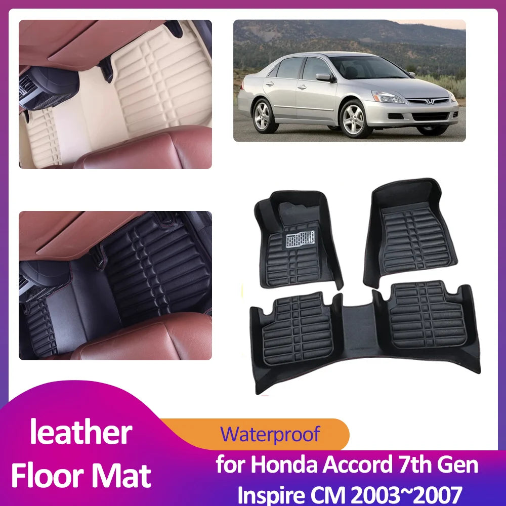 Floor Mat for Honda Accord 7th Gen Inspire CM 2003~2007 Leather ارضيات هوندا اكورد مضادة للماء جلد