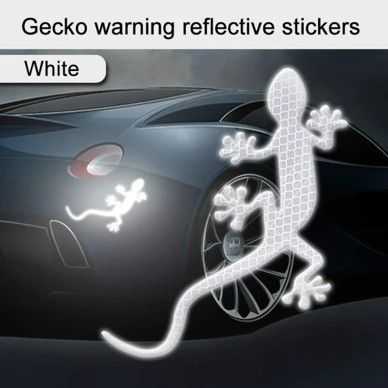 2pcs Car Reflective Stickers Night Driving Warning Signs Gecko Cars Stickers Auto Body Appearance Decals Reflective Stickers. 2 قطعة ملصقات السيارات العاكسة ليلة القيادة علامات التحذير أبو بريص السيارات ملصقات السيارات مظهر الجسم الشارات ملصقات عاكسة