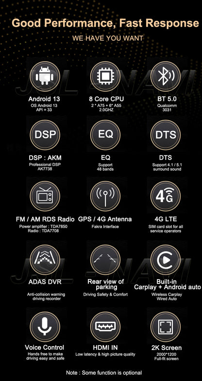 Radio Touch Screen Android13 Navigation GPS 5G Wifi DVD compatible with Toyota FJ 2006- 2020 نظام ترفيهي شاشة لمس اندرويد 13 دي في دي تويوتا اف جي