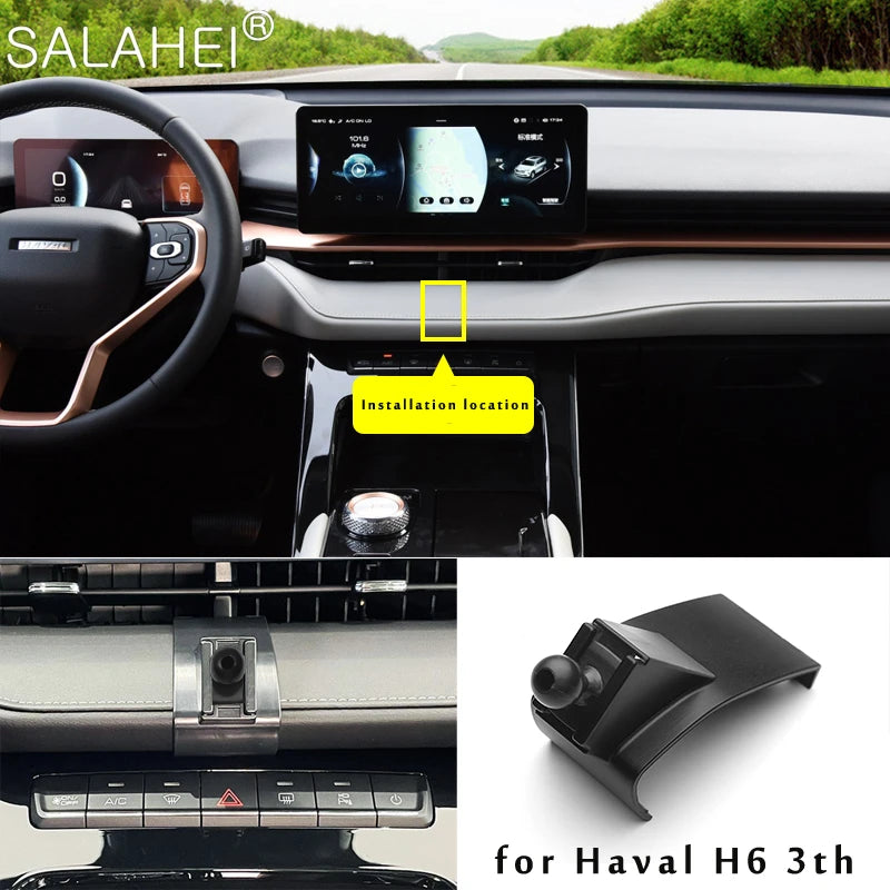 Car Mobile Phone Mount Holder For Haval Hover H6 3th 2020-2022 Air Vent GPS Stand Special Navigation Bracket Styling Accessories حامل الهاتف المحمول للسيارة Haval Hover H6 3th 2020-2022 فتحة تهوية GPS حامل خاص لقوس الملاحة ملحقات التصميم