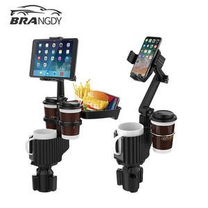 Car Tablet Stand Cup Holder Multifunctional Storage طاولة وحامل اكواب وحامل هاتف وايباد للسيارة متعدد الاستعمالات