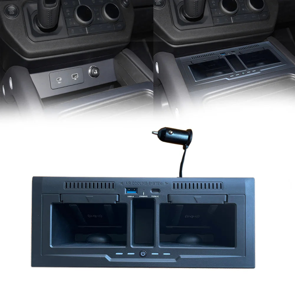 ضمان سنة 1 year warranty Wireless Fast Charger Land Rover Defender 90 110 2020-2023 شاحن لاسلكي لاندروفر ديفندر
