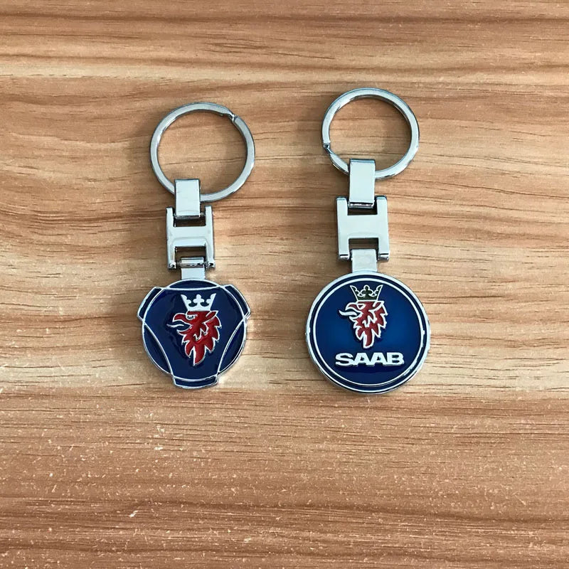 High quality metal Shield style key ring for saab scania emblem 93 9-3 900 9000 fashion Keychain best gift Car accessories