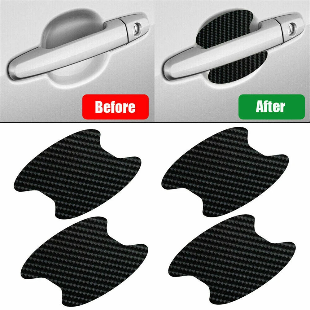 Handle Stickers Carbon Fiber Vinyl    جلاد كاربون فايبر لحماية باب السيارة من الخدش