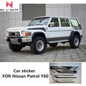 2PCS car sticker FOR Nissan Patrol Y60 body Vinyl Film خطوط نيسان القديم