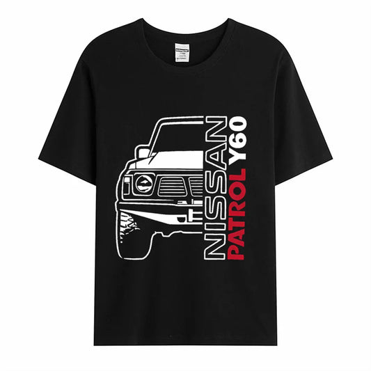 Men's and Women's Large Size Nissan Patrol Y60  Cotton T-shirt تي شيرت نيسان كلاسيك للرجال والنساء