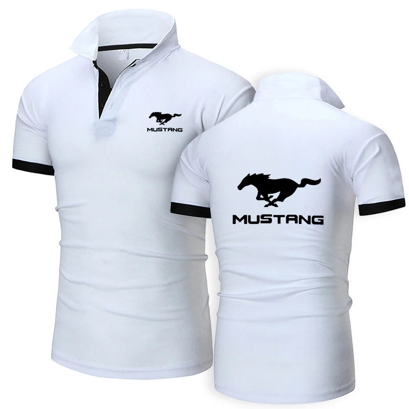 Polo Shirt Ford Mustang Casual High Quality Cotton قميص بولو فورد موستنج