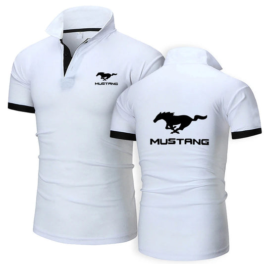 Polo Shirt Ford Mustang Casual High Quality Cotton قميص بولو فورد موستنج