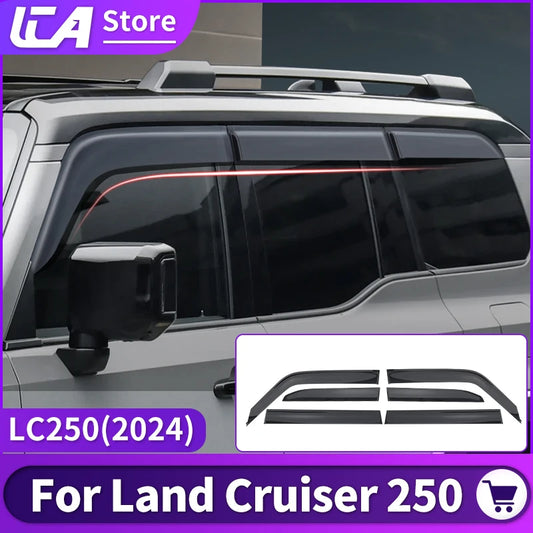 Side window deflector,rain guard visor For Toyota Land Cruiser 250 Prado Lc250 2024 1958 Upgrade Exterior Decoration Accessories منحرف النافذة الجانبية ، حاجب حماية المطر لتويوتا لاند كروزر 250 برادو Lc250 2024 1958 ترقية ملحقات الديكور الخارجي