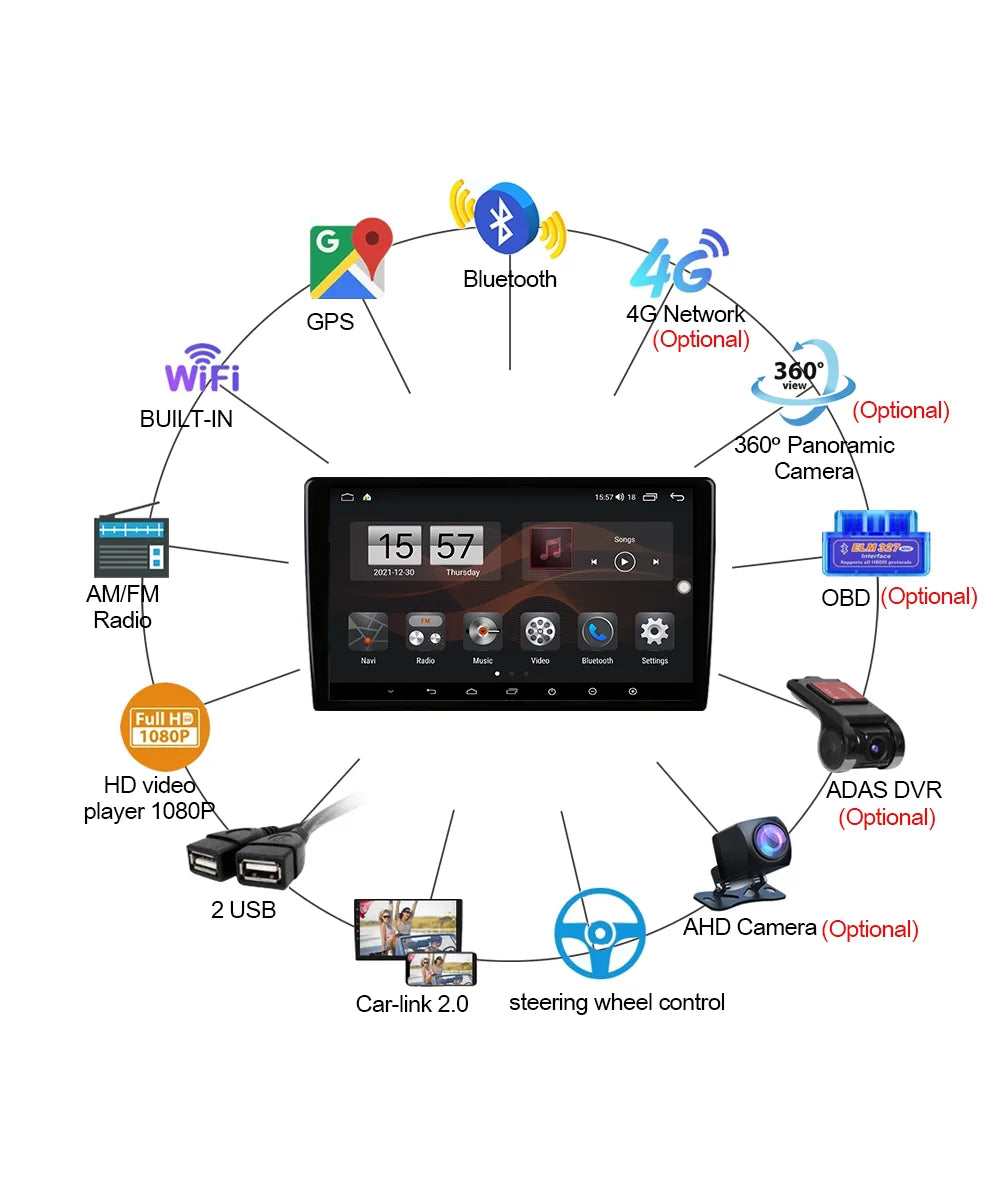 Carplay Navigation Android 13 Compatible with Subaru Impreza 2002 - 2007 شاشة كاربلاي نافجيشن اندرويد 13 سوبارو امبريزا