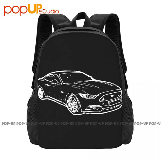 Ford Mustang 2016 Inspired Car Art Backpack Large Capacity Bookbag Shoe Bag Gym Tote Bag Riding Backpack