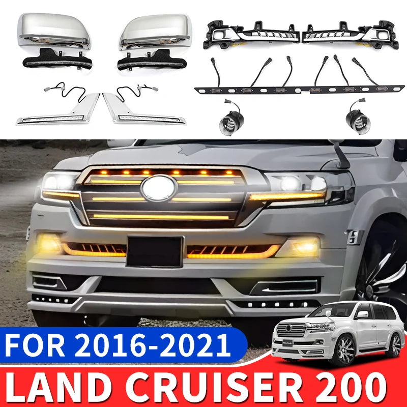 Grille Dynamic LED Light Front Bumper lamp for Toyota Land Cruiser 200 LC200 2016-2021 2020 Decoration Accessories Width Lamp