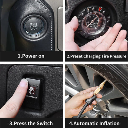 2008-2021 Toyota  Prado Tire Pressure Insufficient High-Power Air Pumpكمبرسر هواء تويوتا برادو