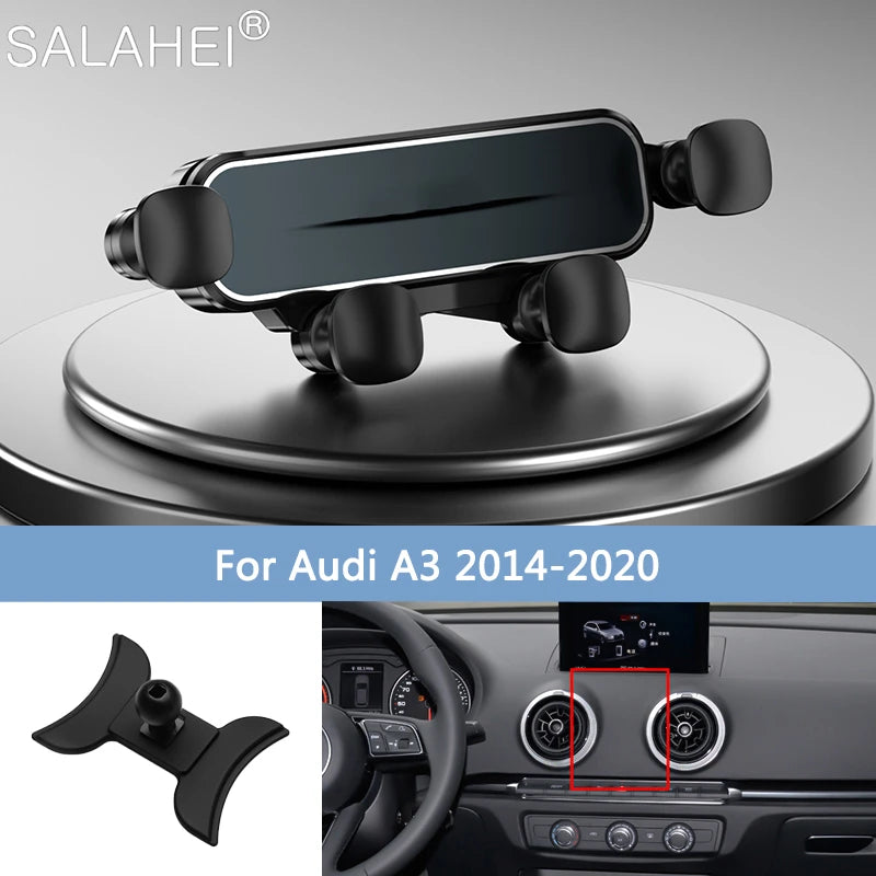 Gravity Car Mobile Phone Holder For Audi A3 S3 RS3 8V 8P Q2 GAB SQ2 A1 8X Sportback Air Vent GPS Mount Auto Interior Accessories الجاذبية حامل هاتف السيارة المحمول لأودي A3 S3 RS3 8V 8P Q2 GAB SQ2 A1 8X Sportback تنفيس الهواء GPS جبل