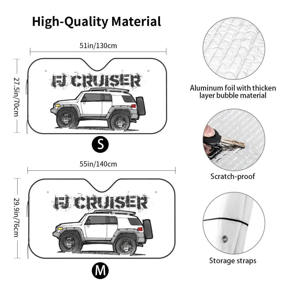 Car Sunshade Windshield for FJ Cruiser SUV .مظلة السيارة الأمامية لسيارة FJ Cruiser SUV