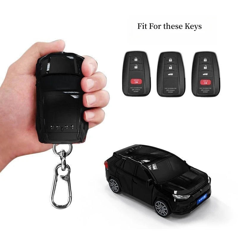 For Toyota RAV4 Key Cover Car Model Key Protective Case Creative Personalized Gift Car Key Pack Buckle Accessories Key Cover لتويوتا RAV4 مفتاح غطاء سيارة نموذج مفتاح واقية الإبداعية شخصية هدية سيارة مفتاح حزمة مشبك الملحقات مفتاح الغلاف