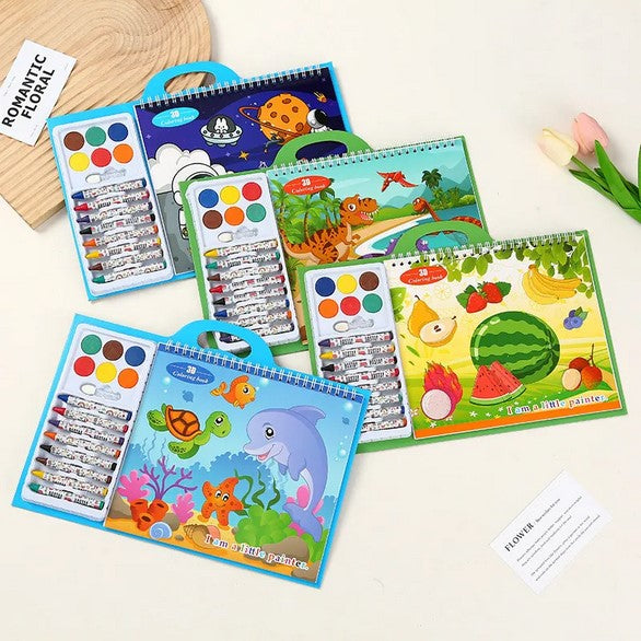 Alayjah, Custom Kids Coloring Book with Crayons, 1 Pc, Educational Activity & Pretend Play Set for   20100480 دفتر تلوين مخصص للأطفال مع أقلام شمع، نشاطات تعليمية ولعب تخيلي لمرحلة ما قبل المدرسة