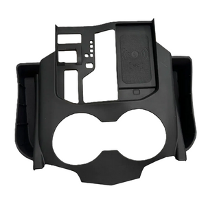 Compatible with Toyota Land Cruiser LC300 2022,1 Pcs, Interior Gear Shift Panel Cover Trim, Black Rubber  متوافق مع تويوتا لاند كروزر LC300 موديل 2022 – غطاء تريم لوحة ناقل الحركة الداخلي، مطاط أسود (قطعة واحدة)