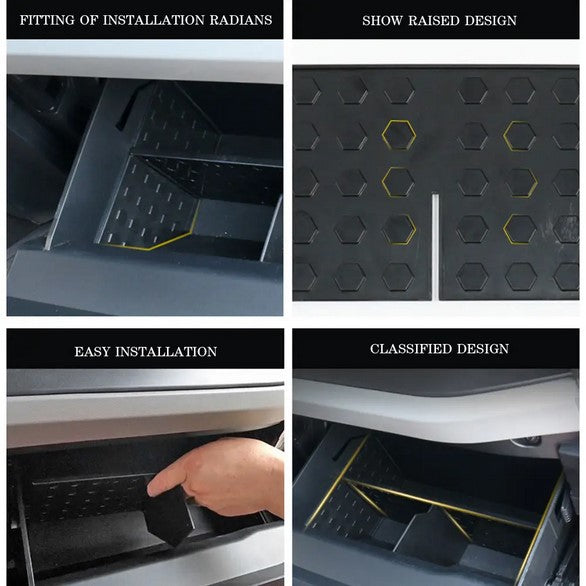 منظم تخزين صندوق القفازات الداخلي - متوافق مع فورد برونكو 2-دور و 4-دور (2021-2022)Interior Glove Box Storage Organizer Sorting Block - Compatible with Ford Bronco 2-Door & 4-Door (2021-2022)