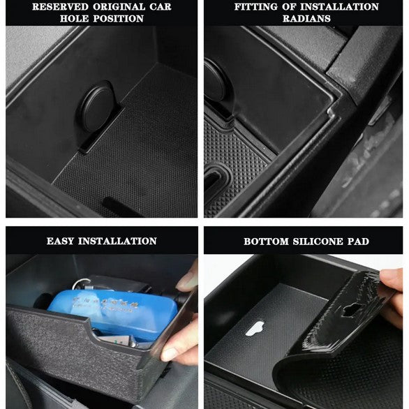 Center Console Organizer Insert Tray & Armrest Storage Box - Compatible with Ford Bronco 2021+,10400150  صينية منظم درج الكونسول الأوسط وصندوق تخزين مسند الذراع - متوافق مع فورد برونكو 2021+