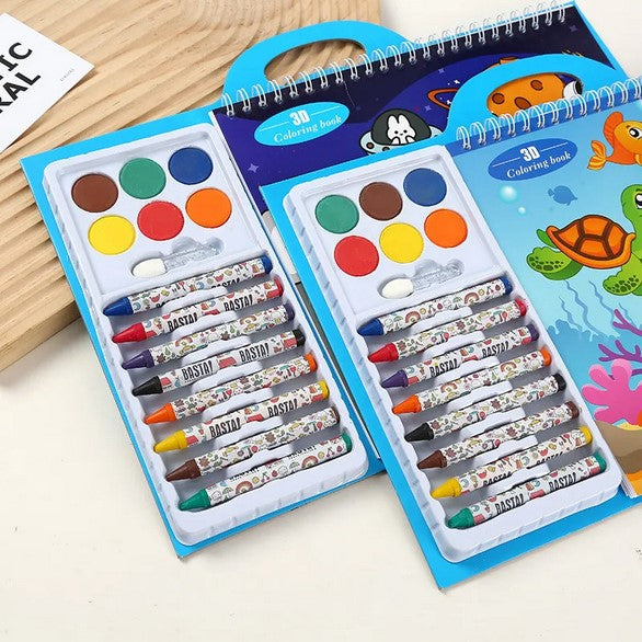 Alayjah, Custom Kids Coloring Book with Crayons, 1 Pc, Educational Activity & Pretend Play Set for   20100480 دفتر تلوين مخصص للأطفال مع أقلام شمع، نشاطات تعليمية ولعب تخيلي لمرحلة ما قبل المدرسة