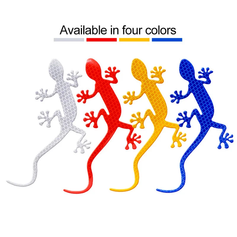 2pcs Car Reflective Stickers Night Driving Warning Signs Gecko Cars Stickers Auto Body Appearance Decals Reflective Stickers. 2 قطعة ملصقات السيارات العاكسة ليلة القيادة علامات التحذير أبو بريص السيارات ملصقات السيارات مظهر الجسم الشارات ملصقات عاكسة