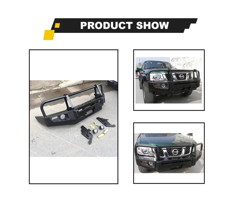 Front Bull Bar OEM 4x4 Offroad Accessories For Nissan Patrol Y61 Bumper Guard ملحقات الطرق الوعرة نيسان باترول Y61 واقي الصدمات