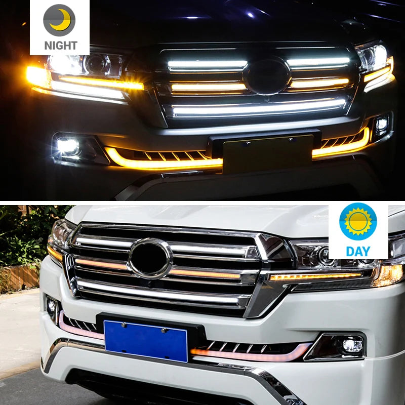 Grille Dynamic LED Light Front Bumper lamp for Toyota Land Cruiser 200 LC200 2016-2021 2020 Decoration Accessories Width Lamp