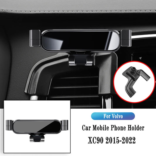 Car Mobile Phone Holder Air Vent Clip GPS Stand Gravity Navigation Bracket For Volvo XC90 XC 90 2009-2021 Car Accessories حامل هاتف السيارة المحمول تنفيس الهواء كليب لتحديد المواقع حامل الجاذبية الملاحة قوس لفولفو XC90 XC 90 2009-2021 اكسسوارات السيارات