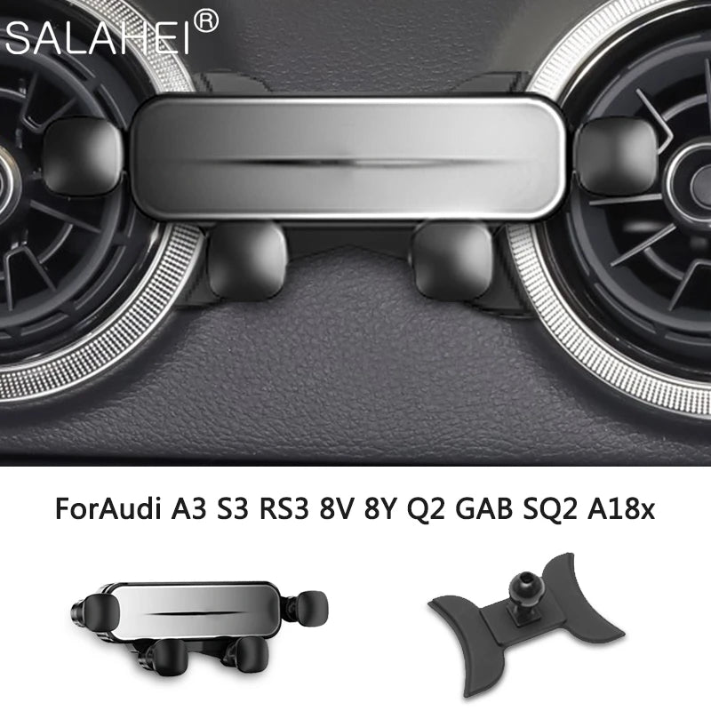 Gravity Car Mobile Phone Holder For Audi A3 S3 RS3 8V 8P Q2 GAB SQ2 A1 8X Sportback Air Vent GPS Mount Auto Interior Accessories الجاذبية حامل هاتف السيارة المحمول لأودي A3 S3 RS3 8V 8P Q2 GAB SQ2 A1 8X Sportback تنفيس الهواء GPS جبل