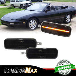 White / Amber LED Car Front Side Marker Parking Lights Nissan 240SX S13 1989-1994 & Nissan Altima 1993-1997 ليتات شمعات جانبية نيسان التيما و اس اكس التيما كوبية