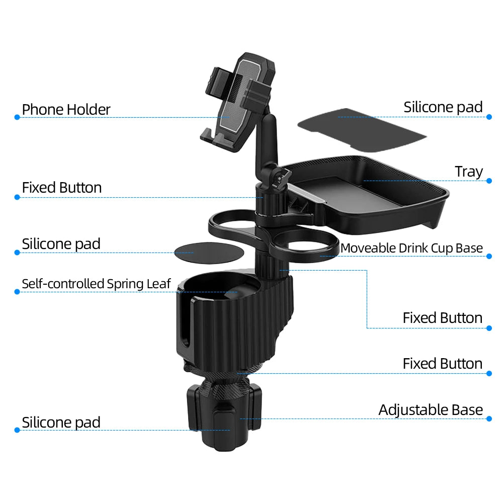 Car Tablet Stand Cup Holder Multifunctional Storage طاولة وحامل اكواب وحامل هاتف وايباد للسيارة متعدد الاستعمالات