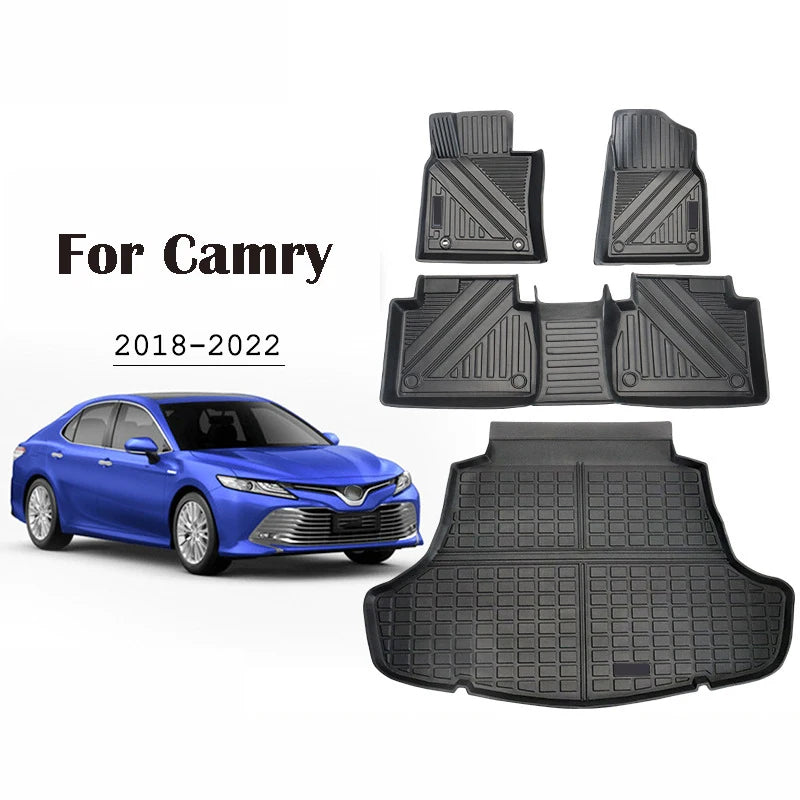 Rubber Car Floor Mats Set For Toyota Camry 70 Waterproof Accessories Automovil Auto Interior Carpetsدواسات فرش ارضية تويوتا كامري ضد الماء