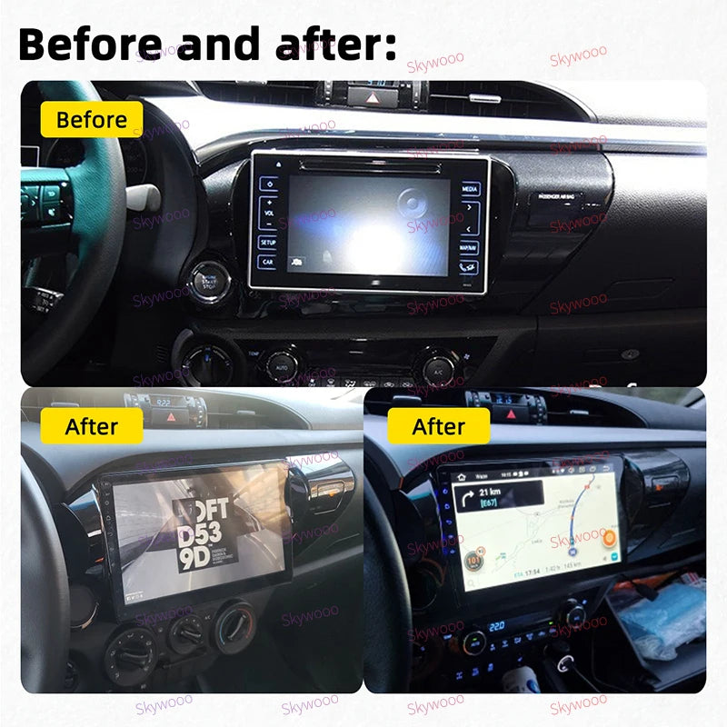 Android 12 CarPlay 2GB 32GB Multimedia screen with camera compatible with Toyota Hilux 2016-2020     اندرويد 12 كاربلاي شاشة ترفية مع كامرة تويوتا هايلوكس