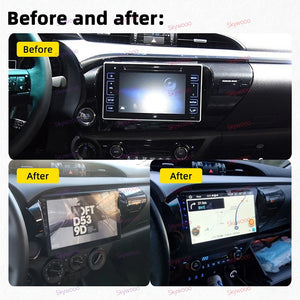 Android 12 CarPlay 2GB 32GB Multimedia screen with camera compatible with Toyota Hilux 2016-2020     اندرويد 12 كاربلاي شاشة ترفية مع كامرة تويوتا هايلوكس