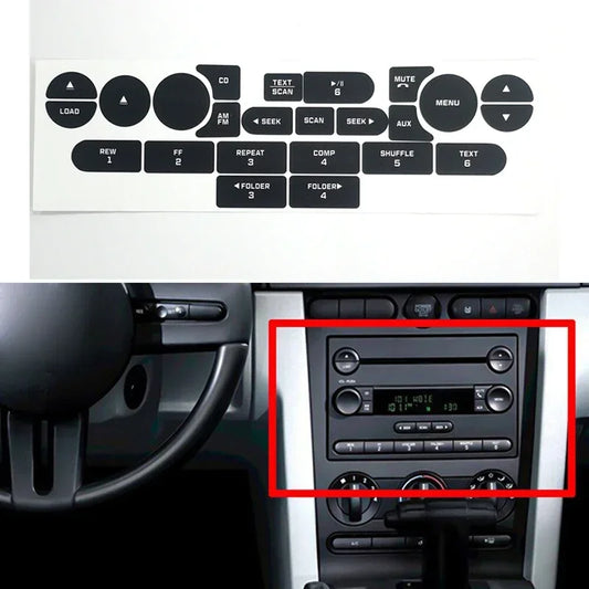 Radio Peeling Repair Kit Decals Stickers For Ford Mustang 2005 2006 2007 2008 2009 مجموعة اصلاح ازرار مسجل راديو فورد موستنج