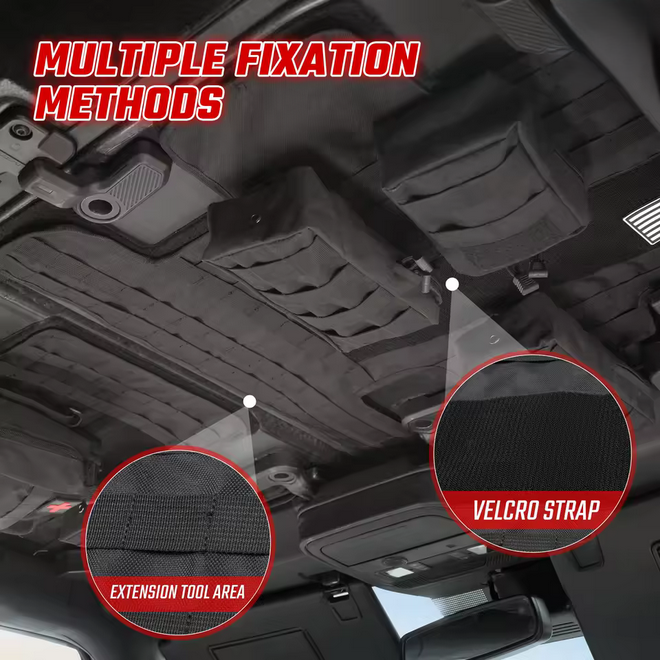 Tactical Roof Storage for Bronco 2021+, Multi-Bag Organizer ، اكسسوارات تخزين في السقف لبرونكو 2021+،  منظم متعدد الحقائب بنظام