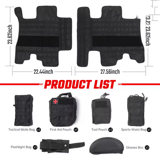 Tactical Roof Storage for Bronco 2021+, Multi-Bag Organizer ، اكسسوارات تخزين في السقف لبرونكو 2021+،  منظم متعدد الحقائب بنظام